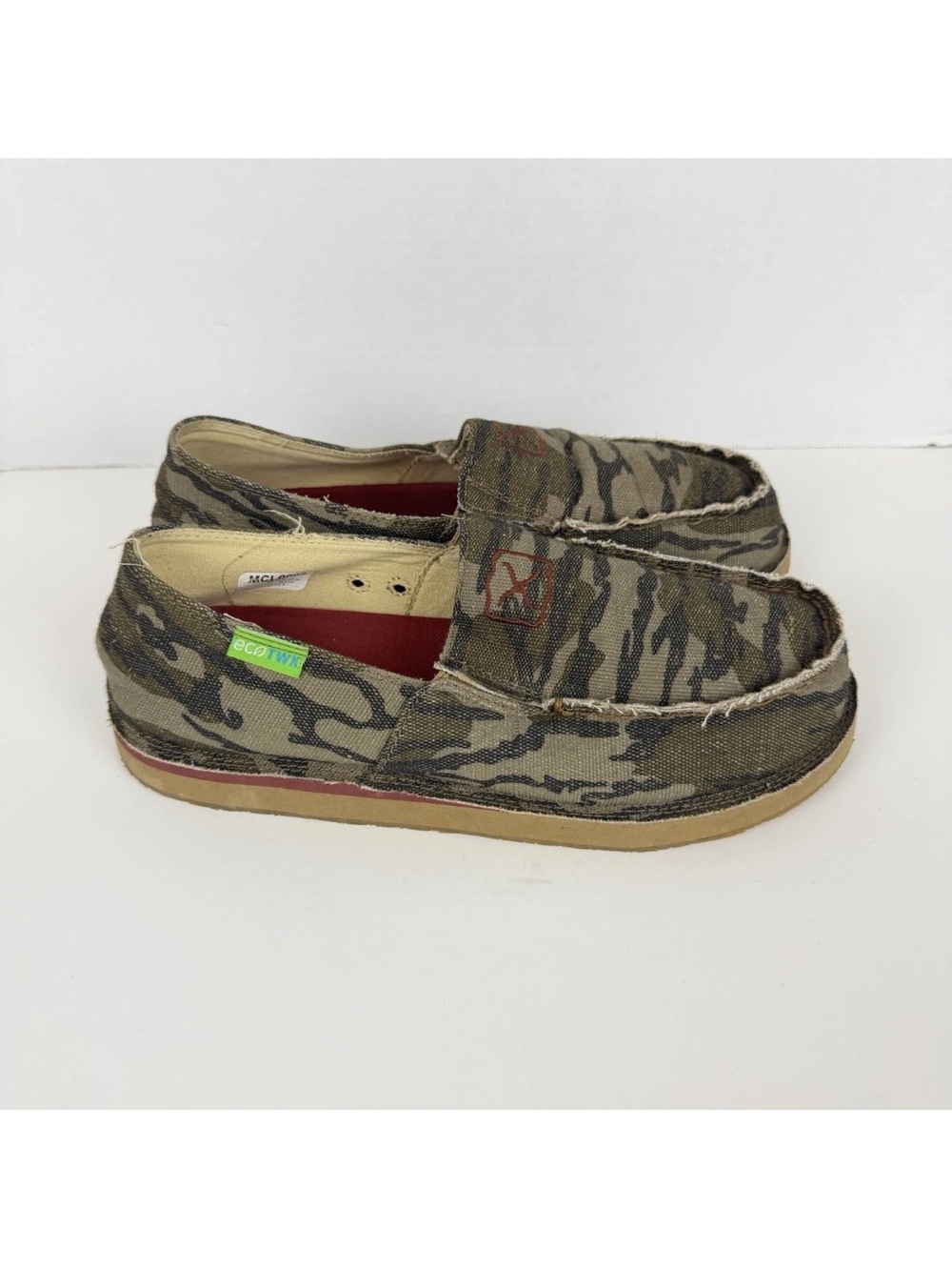 TWISTED X Men's Camo Slip-On Loafers Mossy Oak Driving ECOTWX Size 8 M